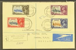 1935  Silver Jubilee Complete Set, SG 21/24, Fine Used On Registered Air Cover To London, Mbabane Cds's.  For More Image - Swaziland (...-1967)