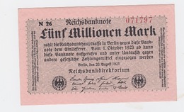 Billet De 5 Millions Mark  De  20-8-1923  Pick 105  Neuf Uniface - 20 Milliarden Mark