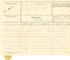 1905 Telegramm Aus Zell Am See Mit Telegraphenamt Verschlussvignette - Télégraphe