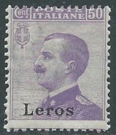 1912 EGEO LERO EFFIGIE 50 CENT MNH ** - RA3-5 - Aegean (Lero)