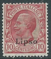 1912 EGEO LIPSO EFFIGIE 10 CENT MNH ** - RA3-8 - Ägäis (Lipso)