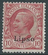 1912 EGEO LIPSO EFFIGIE 10 CENT MNH ** - RA3-9 - Aegean (Lipso)