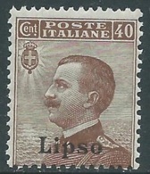 1912 EGEO LIPSO EFFIGIE 40 CENT MNH ** - RA3-8 - Ägäis (Lipso)