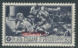 1930 EGEO SCARPANTO USATO FERRUCCI 50 CENT - RA4-2 - Egée (Scarpanto)