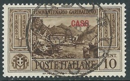 1932 EGEO CASO USATO GARIBALDI 10 CENT - RA4 - Ägäis (Caso)