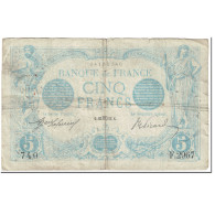 France, 5 Francs, Bleu, 1913, 1913-08-23, B+, Fayette:2.20, KM:70 - 5 F 1912-1917 ''Bleu''