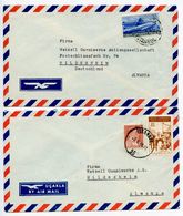 Turkey 1950‘s 2 Airmail Covers Galata & Istanbul To Hildesheim Germany - Briefe U. Dokumente