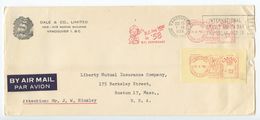 Canada 1958 Airmail Cover Vancouver, British Columbia To Boston MA, 2 Meters - Storia Postale