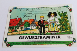 Etiquette Neuve Jamais Servie Vin D Alsace  GEWURZTRAMINER  Real Sica Bennwihr - Gewürztraminer