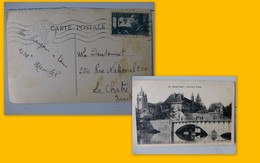 Timbre Mermoz Sur CP De Dôle Pour La Châtre, 1937, Cachet  ; PAP02 - Sonstige & Ohne Zuordnung