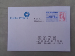 LETTRE POSTREPONSE INSTITUT PASTEUR - PAP: Antwort