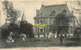 78 Flins-Neuve-Eglise, Le Chateau, Vue Intérieure, Couple Avec Fillette Sur La Pelouse - Flins Sur Seine
