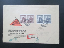 Böhmen Und Mähren 1944 Einschreiben / Nachnahme Briefmarkengeschäft Zdenek Riha Prag - Adorf Mit Ak Stempel - Covers & Documents