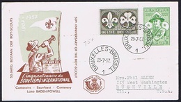 Belgium 1957; Scouting;  The 100th Anniversary Of The Birth Of Lord Baden-Powell - FDC - 1951-1960