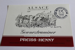 Etiquette De Vin Neuve Jamais Servie GEWURZTRAMINER  PREISS HENNY - Gewürztraminer