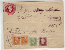 PRUSSIA (Germany) - 4 Colour Registered Cover From ZABRZE To Berlin BRETTL Certificate - Interi Postali