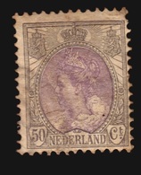1899 Koningin Wilhelmina 50 Cent Violet En Grijs Perf 12.50  NVPH 75 Stamp With Fold  (-clasDelcampe>15) - Ongebruikt