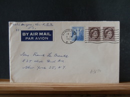 A9654 LETTRE POUR NEW YORK 1953 - Covers & Documents