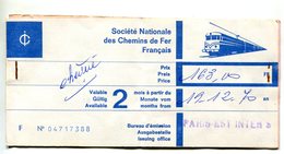 Billet De Train Paris / Munich Et Retour - Décembre 1970 - Europa