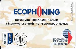 CARTE-PREPAYEE-MILITAIRE- ECOPHONING-DIVISION TRIDANT-BEIGE-PALE-20000Ex-TBE -  Schede Ad Uso Militare