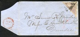 1861 Cover To Dundee, Scotland With A 6d (good Margins) Tied By A Triangular Cancel. Cape Town AP.20.1861 & Paid/Devonpo - Otros & Sin Clasificación