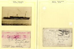 Hospital Ship No. 2 HMNZS 'MARAMA' Useful Lot With Boxed ON ACTIVE SERVICE Cachet In Purple And Red (2), H.S.MARAMA Cds  - Otros & Sin Clasificación