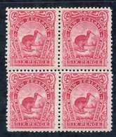 1907-08 6d. Kiwi Perf. 14 X 13, 13½ In A Rare Mint Block Of Four With The Lower Pair UM (some Rough Perfs.) Shows A Good - Other & Unclassified