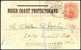 1900 Nov 13, 1d Vermillion Postal Stationery Card (H & G 3) Sent Registered To USA Without Further Uprating But Cancelle - Autres & Non Classés