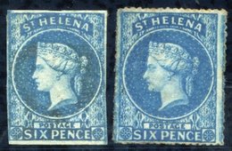 1856 Imperf 6d Blue & 1861 Rough Perf 6d Blue, Unused Or Small Part O.g, Fair To Fine, SG.1, 2a, Cat. £925. - Autres & Non Classés