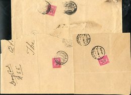 1900 5m Rose Carmine OFFICIAL Three Singles Used On Separate Part Covers At Wadiralfa (b/stamp Caire) And Dongola (2) -  - Other & Unclassified