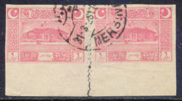 TÜRKEI 1922 Gebäude Der Nationalversammlung Ankara (3) Pia. Rosa UNGEZÄHNT PAAR (Michel 2016 Bereits € 400.-++) - Used Stamps