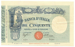 50 LIRE BARBETTI GRANDE L MATRICE LATERALE TESTINA FASCIO 17/07/1934 BB/BB+ - Regno D'Italia – Autres