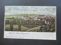 Österreich 1900 AK Groß Aus Maria Enzersdorf Verlag Ludwig Graf. Nach Karlsbad Mit Strichstempel - Maria Enzersdorf