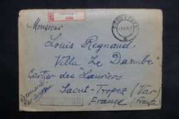 ROUMANIE - Enveloppe En Recommandé De Constanta Pour La France En 1957 , Affranchissement Au Verso - L 34013 - Covers & Documents