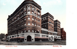 Norfolk Virginia VA - Monticello Hotel - Simple Back - Excellent Condition - Unused - 2 Scans - Norfolk