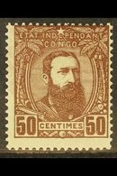 BELGIAN CONGO 1894 50c Chocolate Leopold, COB 9, Never Hinged Mint, Centred To Upper Right. For More Images, Please Visi - Andere & Zonder Classificatie