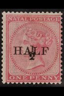 NATAL 1877 ½d On 1d Rose, Fraction 4mm High With Straight Foot To "2" (SG Type B), SG 86, Fine Mint, Signed Senf. For Mo - Unclassified