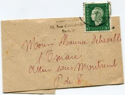 FRANCE BANDE-JOURNAUX  AFFRANCHIE AVEC LE N°688  80c VERT DEPART (PARIS) ?-?-? POUR LA FRANCE - 1944-45 Marianne Of Dulac