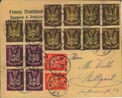 1923, Firmenbrief Ab "KRONACH 12. JUL 23" Mit 16 "Holztauben" (Mi 218 (2), 236 (4), 237 (10) - Covers & Documents