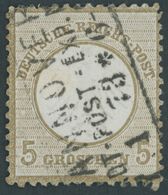 Dt. Reich 6 O, 1872, 5 Gr. Ockerbraun, R3 HANNOVER STADT-POST-EXP., Normale Zähnung, Pracht, Mi. 120.- - Used Stamps