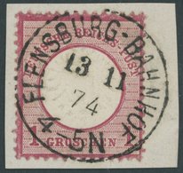 Dt. Reich 19 BrfStk, 1872, 1 Gr. Rotkarmin Mit Nicht Katalogisiertem Prägefehler, NDP-Stempel FLENSBURG-BAHNHOF, Kabinet - Used Stamps