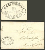 PARAGUAY: Entire Letter Dated Asunción 19/OC/1860 Sent To Buenos Aires (by Schooner Yporá), With Black Mark "ADMON. GRAL - Paraguay