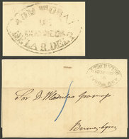 PARAGUAY: Entire Letter Dated Asunción 5/AU/1864 Sent To Buenos Aires (by Steamer Paraguay), With Black Mark "ADMON. GRA - Paraguay