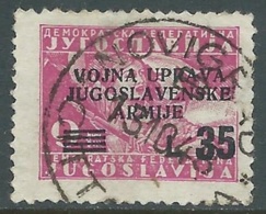 1947 OCC. JUGOSLAVA LITORALE SLOVENO USATO 35 LIRE SU 9 D - RA7-6 - Yugoslavian Occ.: Slovenian Shore