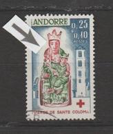 ANDORRA CORREO FRANCES . Nº 172 MATASELLADO CRUZ ROJA 1964  VARIEDAD HOMBRO ROJO ( S.8) - Blocks & Sheetlets