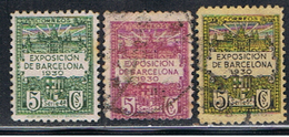 (3E 160) ESPAÑA // YVERT 1, 2, 3 BARCELONA // EDIFIL 1, 2, 3  // 1930 - Barcelona