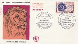 REUNION FDC Yvert  375 Lions International - St Denis 29/10/1967 - Briefe U. Dokumente