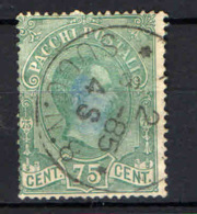 ITALIA REGNO - 1884 - EFFIGIE DEL RE UMBERTO I - 75 CENT. - USATO - Pacchi Postali