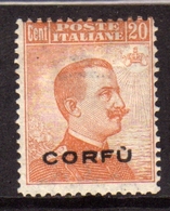 CORFÙ 1923 SOPRASTAMPATO D'ITALIA ITALY OVERPRINTED CENT. 20c MNH - Corfu