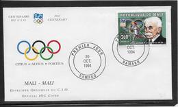 Thème Jeux Olympiques - Centenaire Du C.I.O. 1994 - Sports - Enveloppe - Andere & Zonder Classificatie